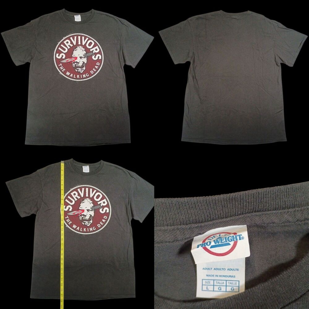 Early The Walking Dead Survivor Men's T-Shirt Size Large Short Sleeve Black AMC